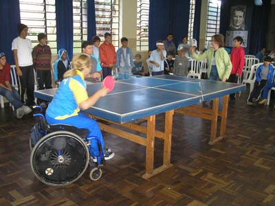 Curitiba, Brasile  24 aprile 2006  Incontro formativo con gli atleti paraolimpici organizzato dallIstituto Salesiano in collaborazione con la Associao dos Deficientes Fsicos do Paran.

