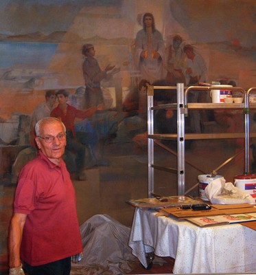 Brescia, Italia – 24 gennaio 2007 – Il maestro Mario Bogani alla prese con gli ultimi ritocchi.