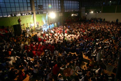 Ljubljana, Slovenia - 30 aprile 2008 - Cerimonia di chiusura dei XIX Giochi Internazionali della Giovent salesiana.