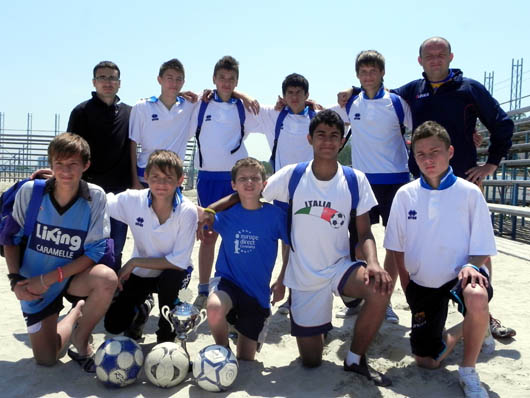 La squadra di calcio dei ragazzi dell’oratorio salesiano.