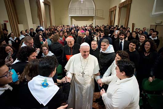 19 gennaio 2014 - Papa Francesco visita parrocchia Sacro Cuore di Gesù. (servizio fotografico de "L`Osservatore Romano")