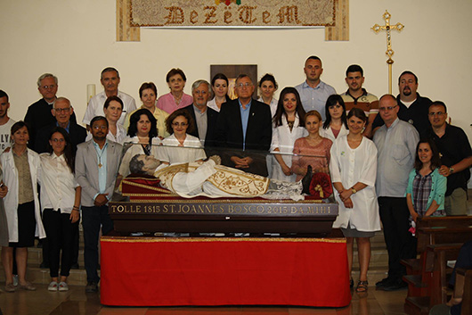 Maggio 2015 - L`urna contenente una reliquia insigne di Don Bosco a Tirana