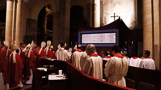22 maggio 2015 - I vescovi venerano la Sacra Sindone.