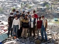 Balakot, Pakistan  20 ottobre 2005  Don Pietro Zago con alcuni studenti salesiani di Lahore durante un sopralluogo a Balakot, citt devastata dal terremoto dove si contano circa 30.000 morti.