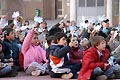 Madrid, Spagna - 30 gennaio 2008 - Gli allievi dellasilo e della scuola elementare dellIstituto Salesiano di Atocha, manifestano per la pace in occasione della "Giornata scolastica per la non violenza".