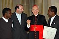 Roma, Italia - 28 gennaio 2008 - Il card. Paul Poupard, Presidente emerito del Pontificio Consiglio per la Cultura durante la cerimonia di consegna del premio "Prix De Lubac 2007".