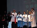 Torino, Italia - febbraio 2008 - Le prove generali del musical su Don Bosco dal titolo Andiamo ragazzi.