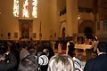 Roma, Italia - 24 febbraio 2008 - I fedeli che partecipano alla Santa Messa presieduta da Papa Benedetto XVI presso la parrocchia salesiana di “Santa Maria Liberatrice”.