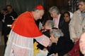 Roma, Italia - 24 febbraio 2008 - Il Cardinale Camillo Ruini, Vicario Generale di Papa Benedetto XVI per la diocesi di Roma incontra alcuni fedeli in occasione della visita del Santo Padre all parrocchia salesiana di “Santa Maria Liberatrice”.