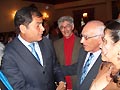 8 agosto 2008  Il Presidente della Repubblica dellEcuador, Rafael Correa (a sinistra), saluta don Javier Herrn, che in rappresentanza della Editrice salesiana Abya Yala, ritira il Premio Nazionale della Cultura Eugenio Espejo.