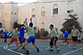Gerusalemme, Israele  dicembre 2010  Il campo da gioco per basket e volley del cortile don Dario dell`opera salesiana di Ratisbonne.