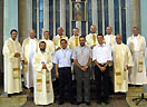 28 agosto 2011 - Don Maurizio Spreafico, Ispettore del Medio Oriente (MOR), al termine della Celebrazione Eucaristica durante la quale hanno emesso la Professione perpetua due giovani salesiani, Mounir Hanachi, siriano e Gabriel Jimenez, messicano, e rinnovato la professione temporanea Pier Jabloyan, siriano.