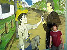settembre 2011 - Murale realizzato da uno dei ragazzi del Don Bosco Roga, rappresentante “Don Bosco paraguayo”, intento a bere la bevande tipica del “mate”.
