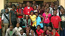 25 luglio 2012  Ragazzi e i giovani del campo estivo dei salesiani di Monrovia, con larcivescovo di Monrovia, mons. Lewis Zeigler.