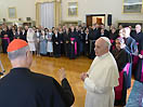 15 ottobre 2013 - Papa Francesco e il cardinale Tarcisio Bertone, sdb, durante la cerimonia di congedo del porporato salesiano dal servizio di Segretario di Stato Vaticano.
(Servizio Fotografico de LOsservatore Romano)