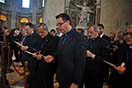 31 Marzo 2014 - CG27: Don ngel Fernndez Artime, Rettor Maggiore, il suo Vicario don Francesco Cereda e don Pascual Chvez, gi Rettor Maggiore, all`udienza da Papa Francesco.
