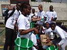 Settembre 2014 - Animatori e salesiani dell`opera Don Bosco Youth Centre offrono il servizio di informazione alla gente sul Virus Ebola nel quartiere di Matadi, distribuzione del materiale per ligiene, collaborazione con le organizzazioni mediche e soprattutto aiuto alle famiglie che economicamente sono in difficolt.