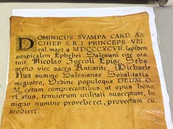 Photo for the article -ITALY  DISCOVERY OF A PARCHMENT SIGNED BY CARDINAL SVAMPA AND BLESSED MICHAEL RUA