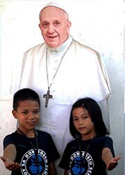 Photo for the article -PHILIPPINES  POPE FRANCISS VISIT TO THE POOR AND THE LITTLE ONES