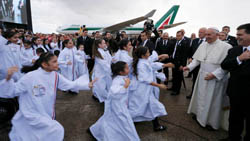 Photo for the article -PARAGUAY  POPE SWAMPED BY CHILDREN	