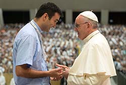 Photo for the article -VATICAN  YOUNG SALESIANS FROM SYRIA AND THE MIDDLE EAST AT POPE FRANCIS AUDIENCE