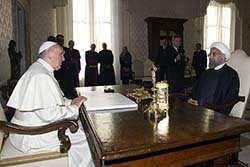 Photo for the article -VATICAN  A SALESIAN WITH POPE FRANCIS AND PRESIDENT ROHANI